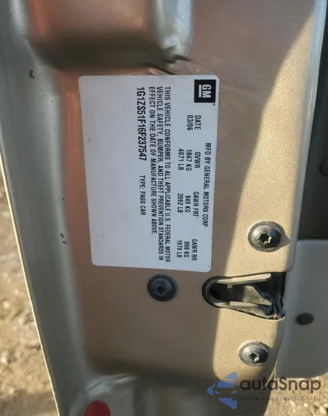 2006 Chevrolet Malibu Ls z USA, uszkodzony, nr VIN 1G1ZS51F16F237547